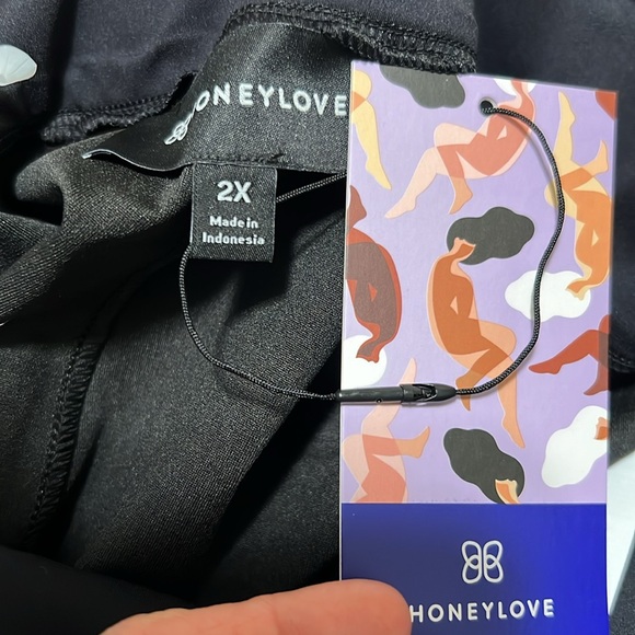 Honey love Just Like Leather Leggings Black Ankle Zip Shaping Smoothing F. - Picture 12 of 13